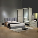 BRS-1280 8X8 WARDROBE + DT-1280 DRESSING TABLE + MIRROR + STOOL + BST-1280 BEDSIDE TABLE (COL:9040 OAT)  *KK300*