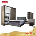 BRS-1280 8X8 WARDROBE + DT-1280 DRESSING TABLE + MIRROR + STOOL + BST-1280 BEDSIDE TABLE (COL:2383 BROWN)  *KK300*