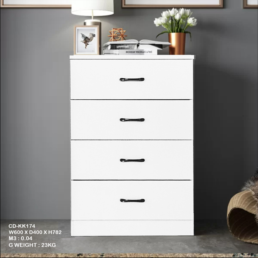 CD-KK174 CHEST DRAWER 4DRAWER (WHITE)