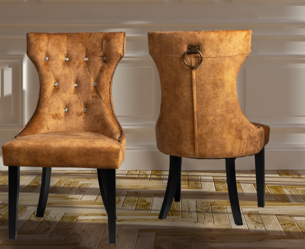 DCCHR-584 DINING CHAIR (GOLD) WITH DIAMOND