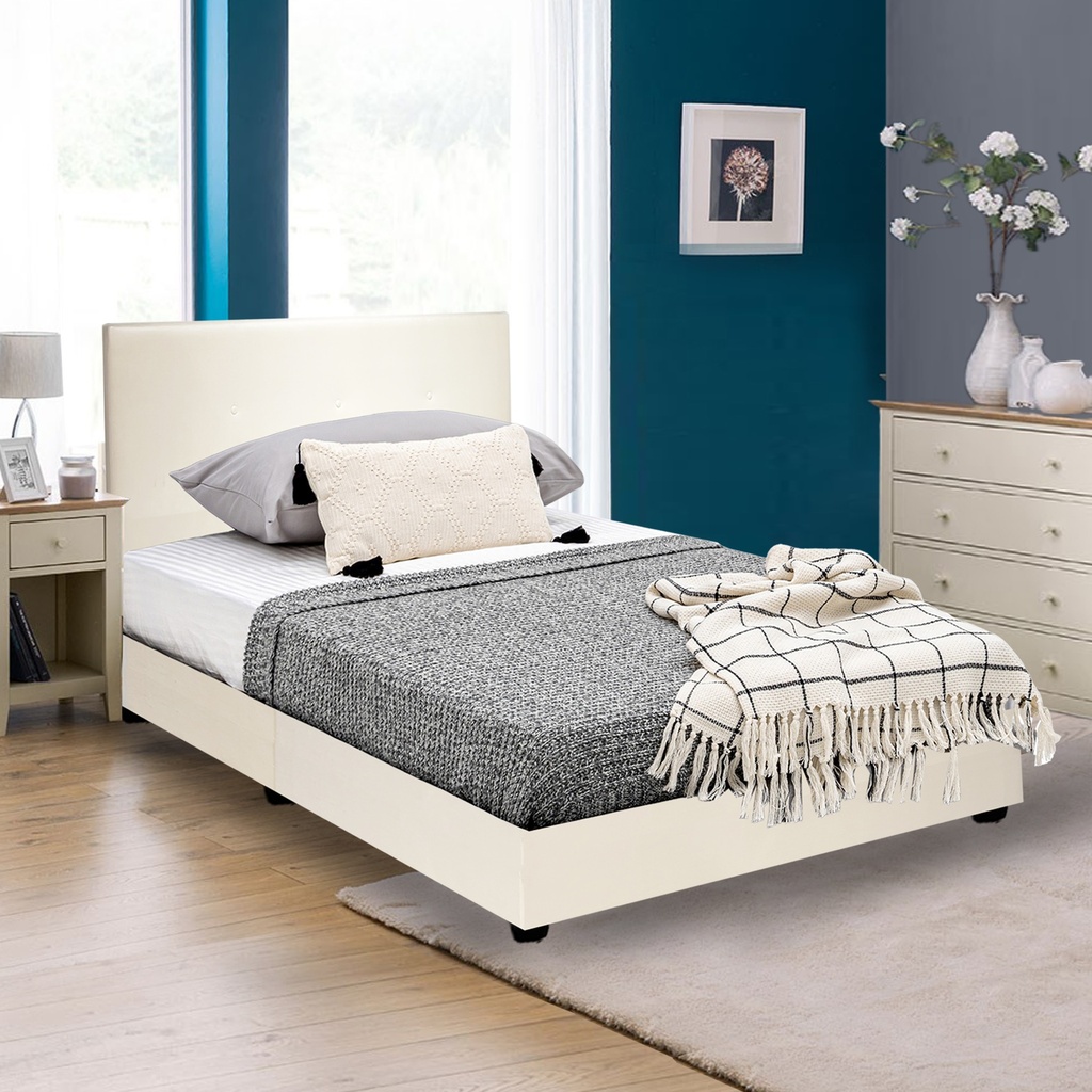 3' BED-00388 HEABOARD + 7' DIVAN (PVC WHITE)