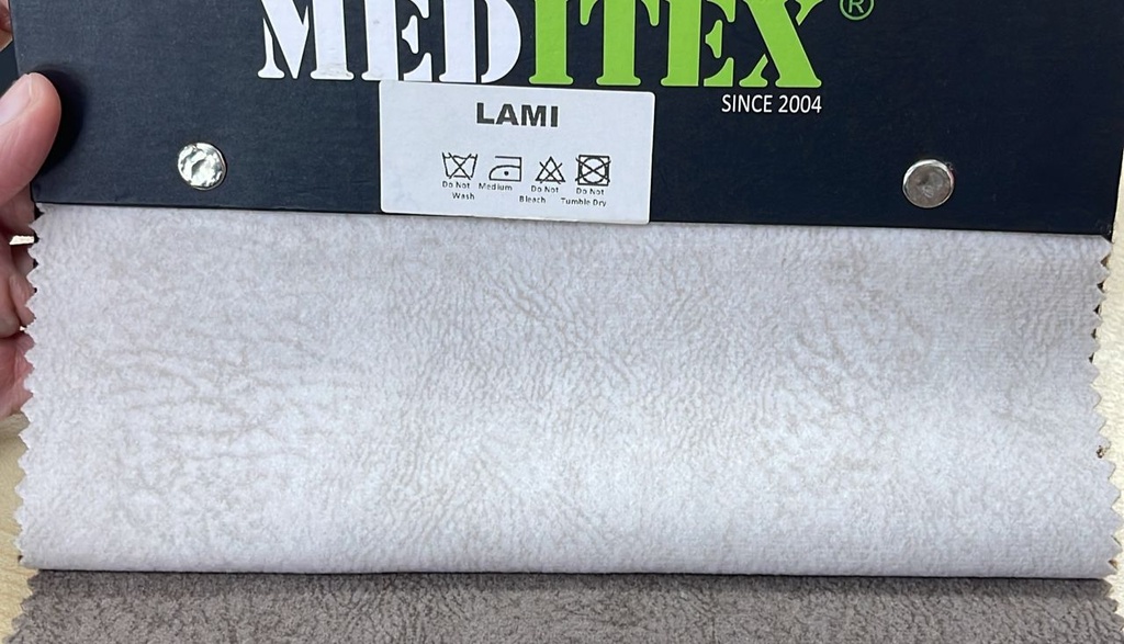 M1035 3 SEATER SOFA (LAMI NATURAL) WITH DIAMOND BUTTON
