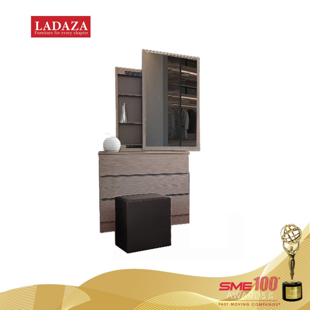 DT-1280 DRESSING TABLE + MIRROR + STOOL (COL:2383 BROWN) *KK300 BROWN* 