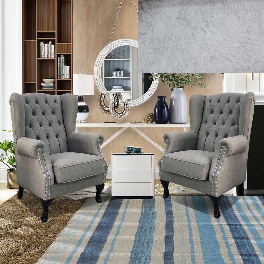 M01 WING CHAIR (OMEGA SLIVER)