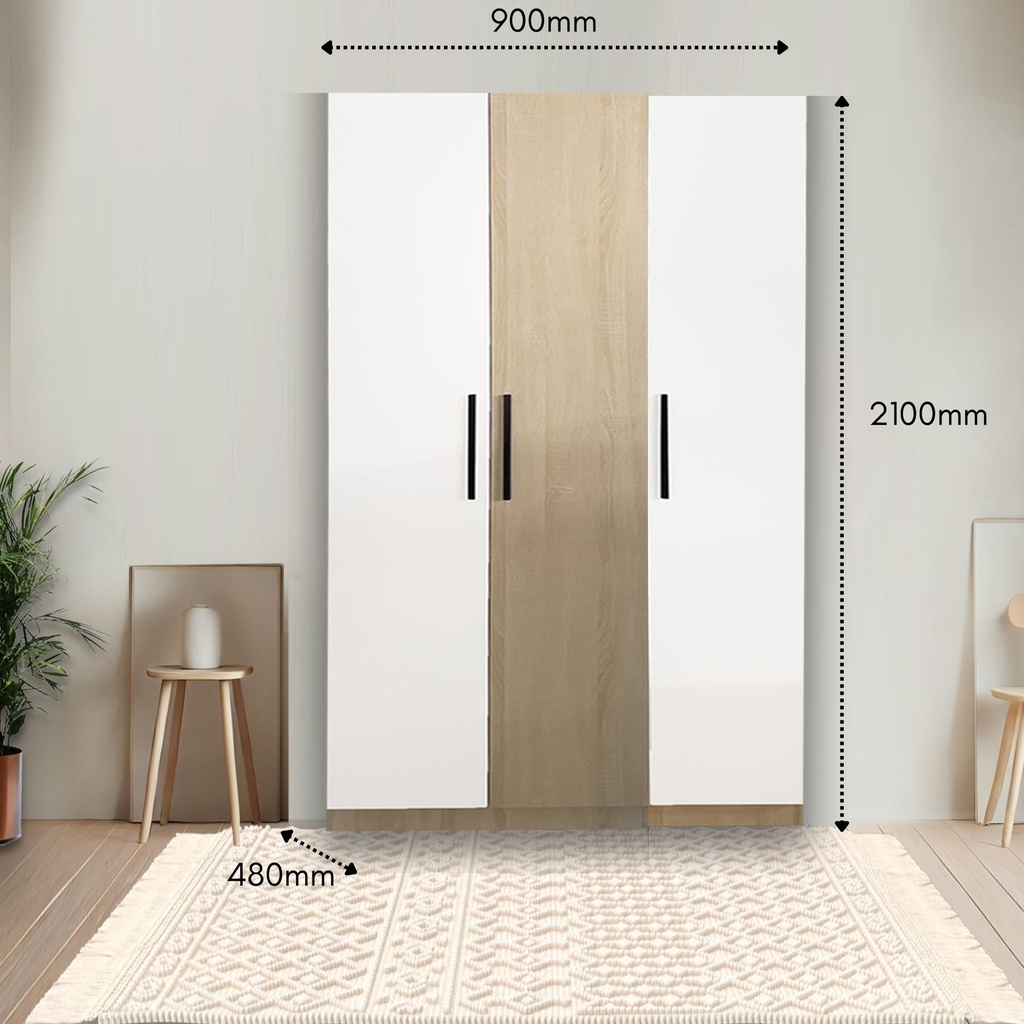 WD-FD0011 3 DOORS WARDROBE *TT1147*