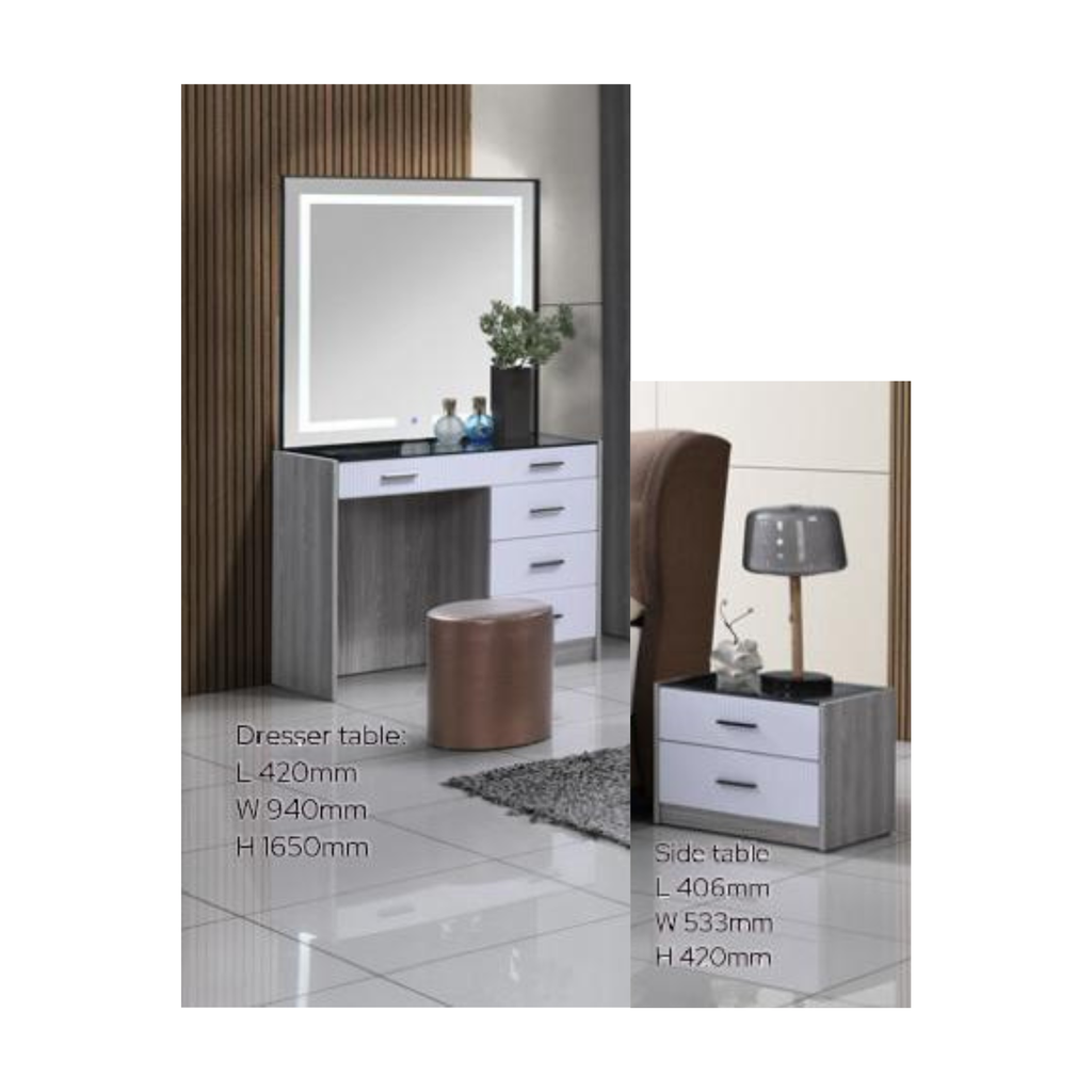 DT-NH1804-DRESSING TABLE + MIRROR + STOOL (3128)