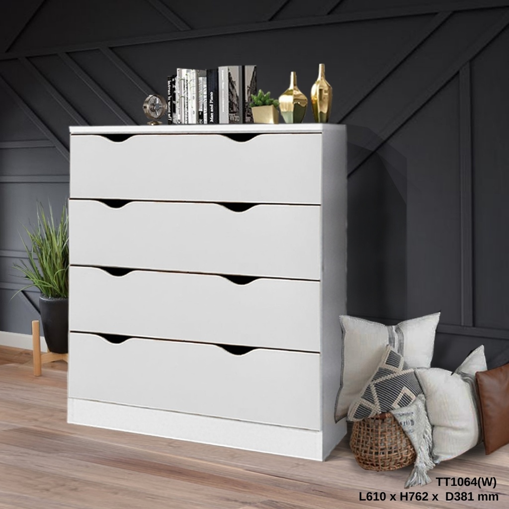 CD-TT1064 CHEST DRAWER 4DRAWER (WHITE)