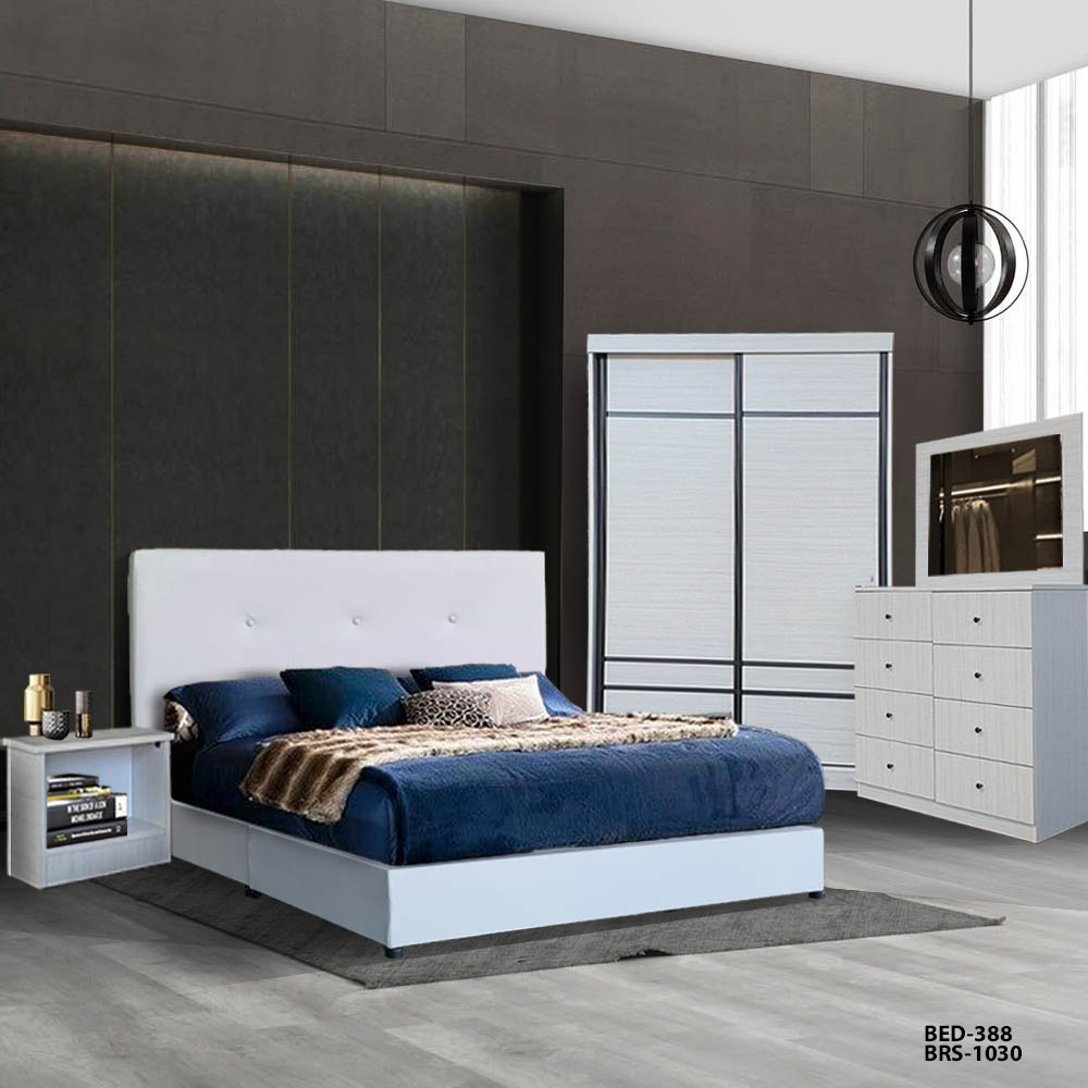 BRS-WD1030 3.5'X69" WARDROBE BODY + DOOR + ST-1030 BEDSIDE TABLE + DT-1030 DRESSING TABLE + MIRROR
