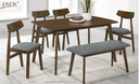 KEN-B TABLE + KEN PLUS-B CHAIR + KEN-B BENCH (1+4+B)